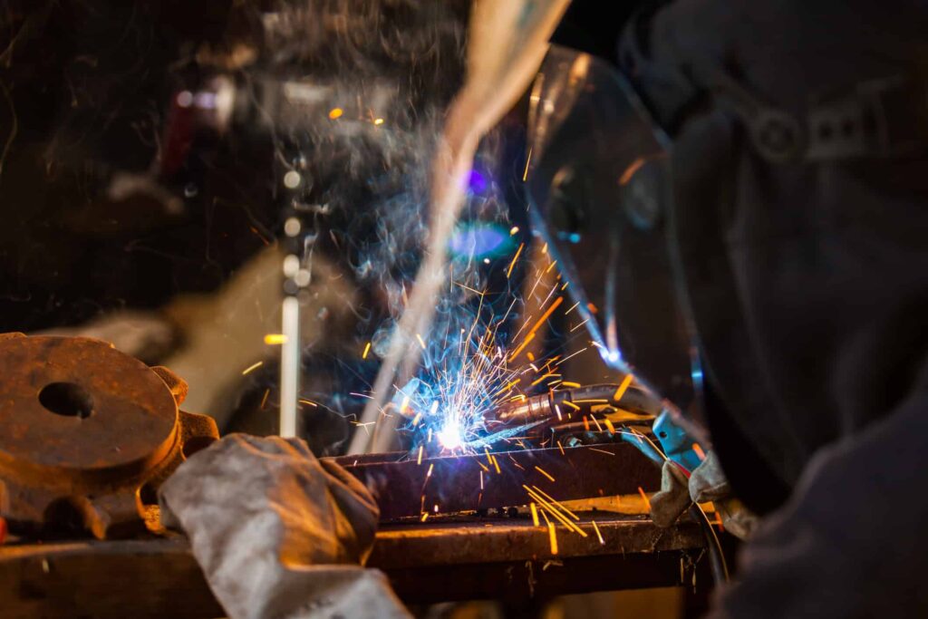 Machining tools with sparks flying